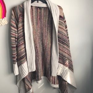 Striped, warm, cardigan sweater, fall colors